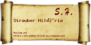Strauber Hilária névjegykártya
